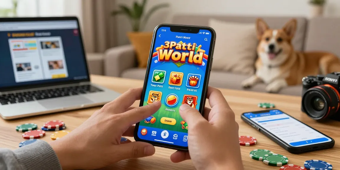 3Patti World Official Website showcasing vibrant gaming experience on mobile device with Teen Patti and Rummy.