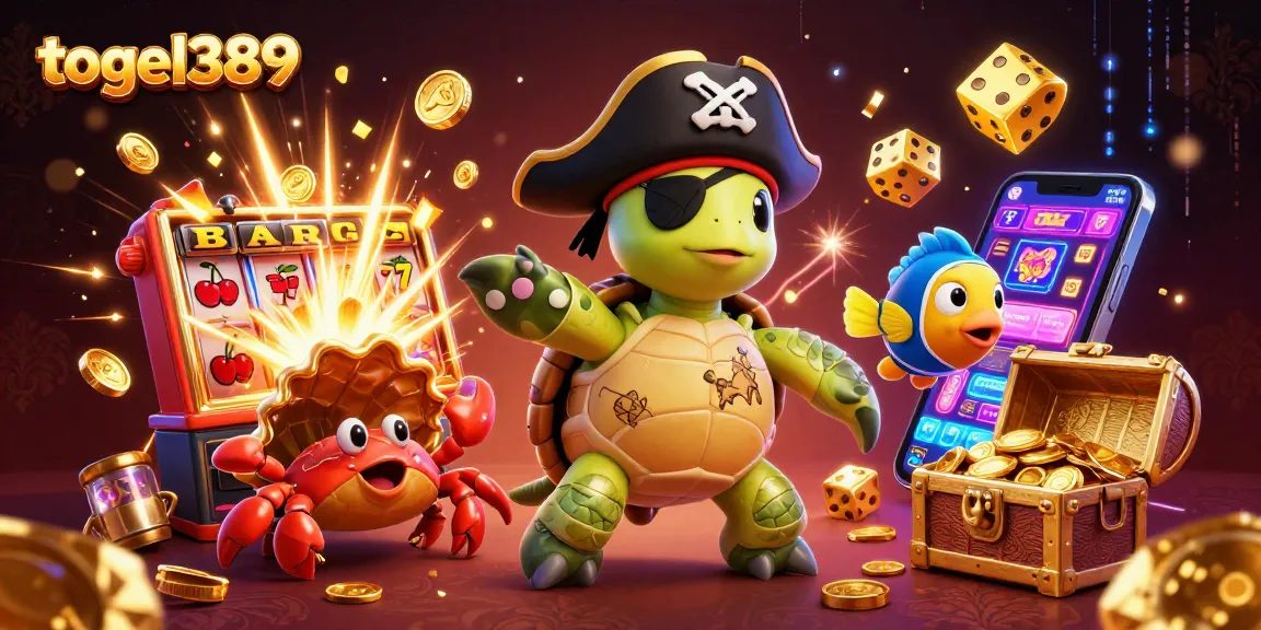 Experience exciting wins with togel389 as cartoon characters celebrate above a jackpot explosion and vibrant casino elements.