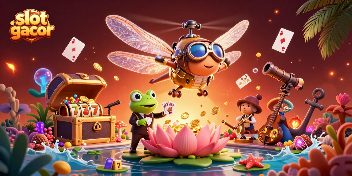 Menangkan slot gacor dengan ilustrasi 3D menggembirakan di kasino lily pad.