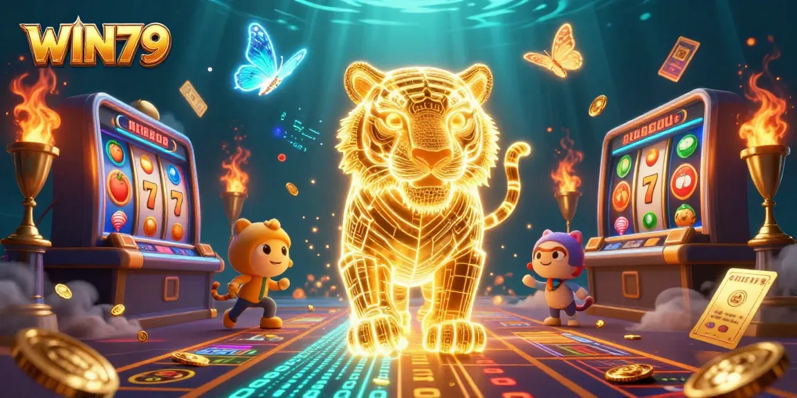 Experience thrilling gameplay at WIN79 with vibrant slot machines and iconic gaming symbols.