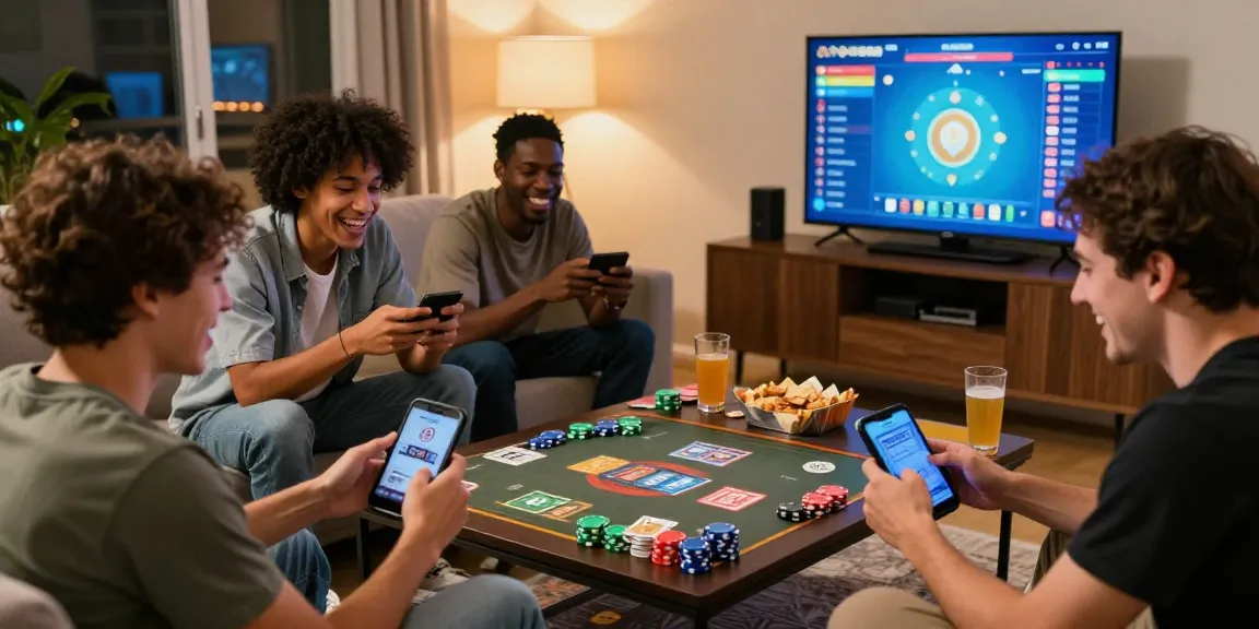 Players enjoying Teen Patti Gold with friends using the direct link to access the game, surrounded by colorful chips and laughter.