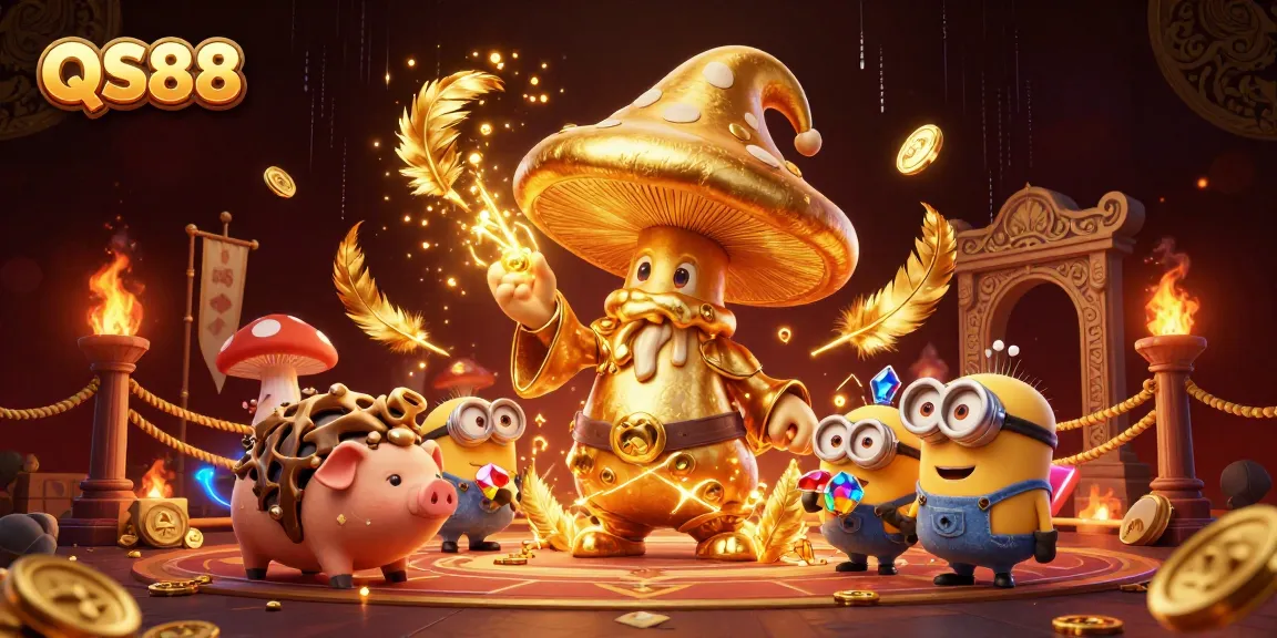 Experience big wins with QS88 in a magical 3D casino adventure featuring treasures and vibrant gaming elements.