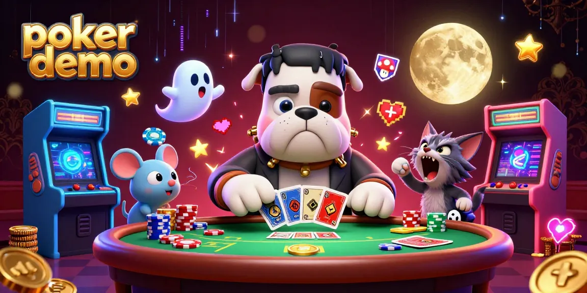Experience engaging poker demo action with colorful characters and thrilling game elements.