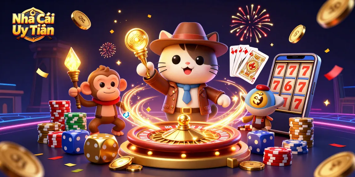 Engage in thrilling adventures with Nhà Cái Uy Tín as an explorer cat uncovers hidden casino treasures.