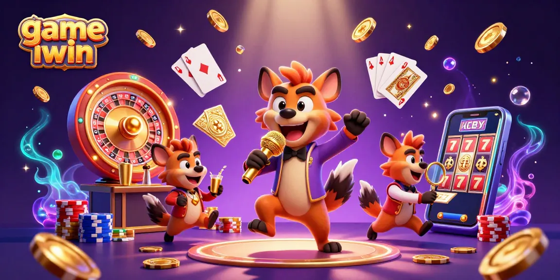 Engage in the exciting game iwin with hyenas in a vibrant casino scene filled with coins and gems.