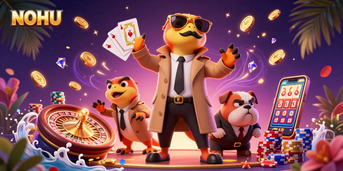 Catch the excitement at NOHU with three raptors in disguise trying to enter a vibrant casino scene.