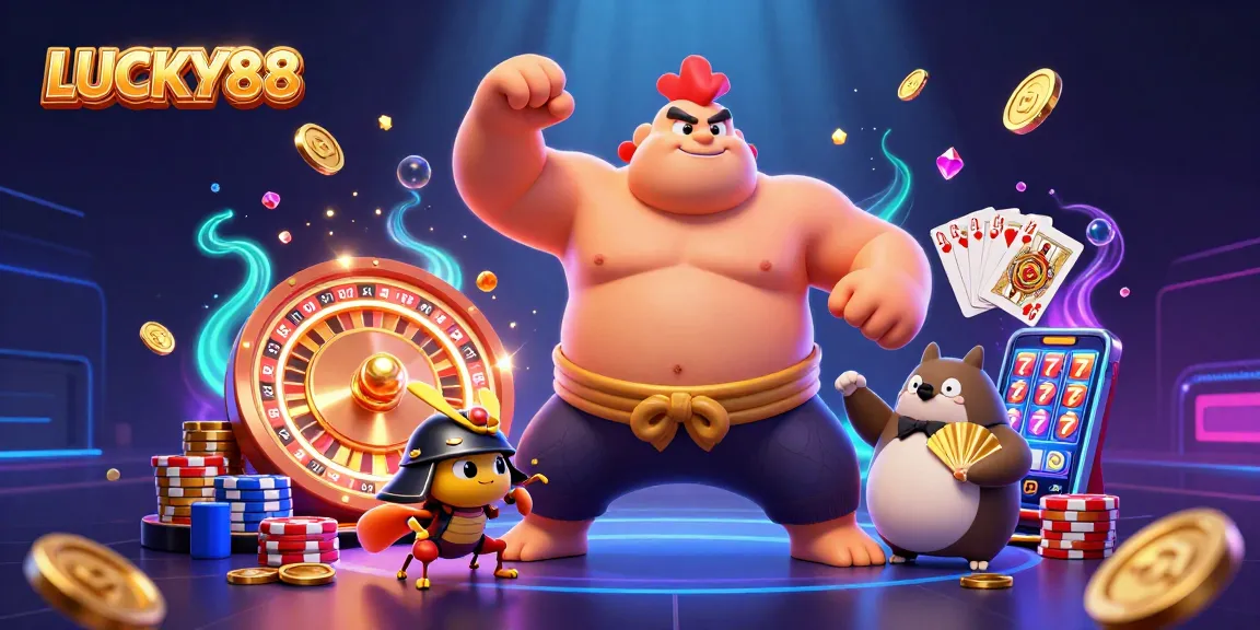 Experience thrilling gameplay at LUCKY88 with vibrant gaming scene featuring unique characters and exciting elements.