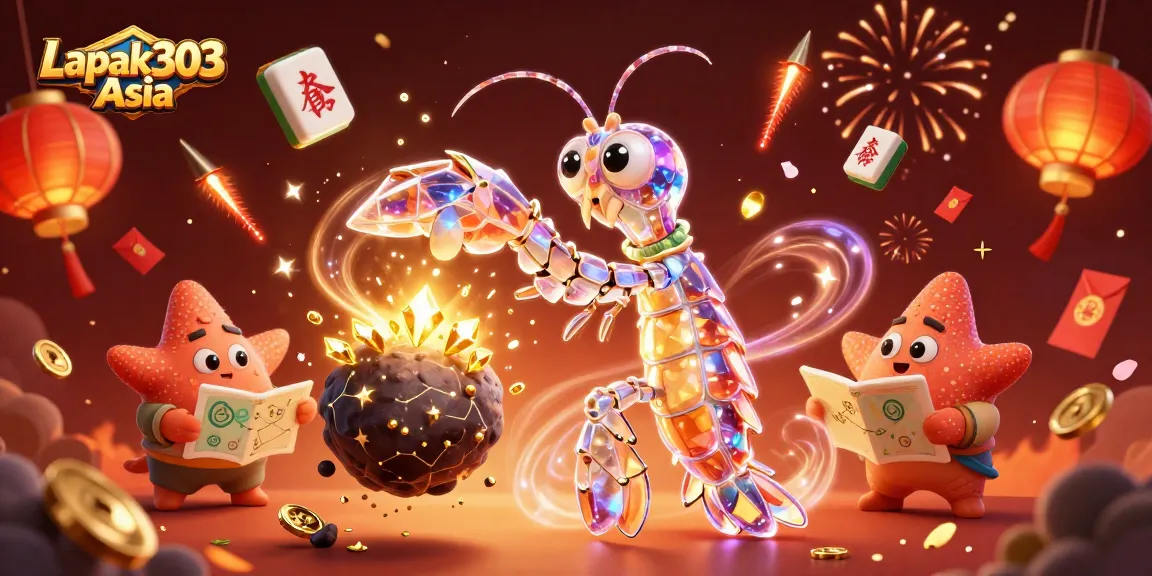Engage in action at Lapak303 Asia with a vibrant 3D casino scene featuring galactic characters.