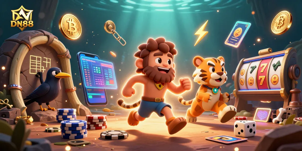 Experience thrilling casino fun with DN88's prehistoric casino featuring unique characters and crypto elements.