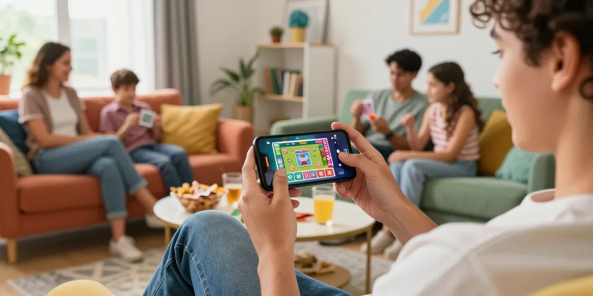 Exciting gaming experience with the new app Card Rummy APK in a vibrant living room setting.