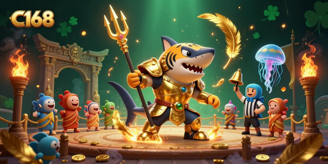 Engage with C168 in a vibrant underwater colosseum filled with gold coins and cheering fish.