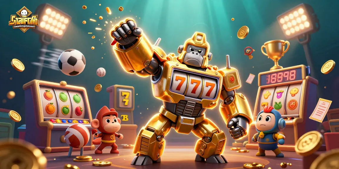 Raih kemenangan dalam permainan di chandnivegrestaurant dengan mecha gorila emas dan simbol slot yang mengesankan.
