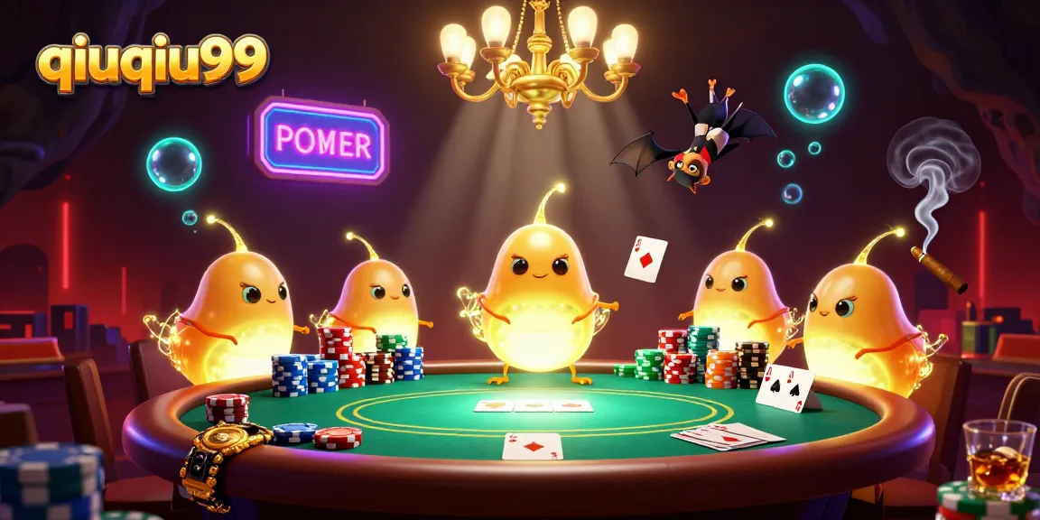 Experience excitement at QiuQiu99 with glowworms lighting up a vibrant casino scene.